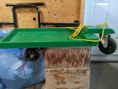 Originally to store a small generator on without wheels . Handy to move any small heavy equipment ar...