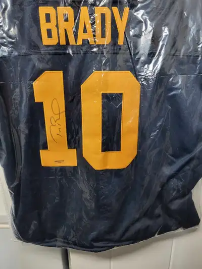 TOM BRADY Autographed Football jersey with COA, View more