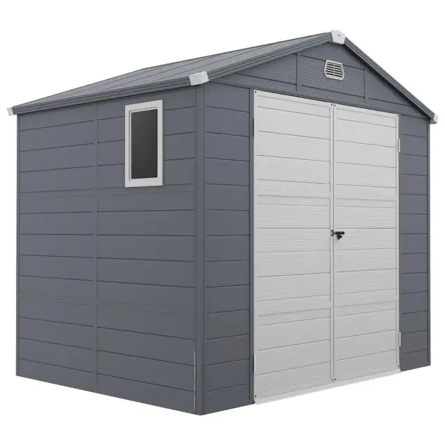 8' x 6' Plastic Garden Storage Shed with Latch Door, Vents, Slop in Outdoor Tools & Storage in Markham / York Region - Image 11