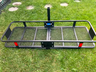Heavy duty carrier for hitch. Easy to install, used only couple times to haul a moped. In excellant...