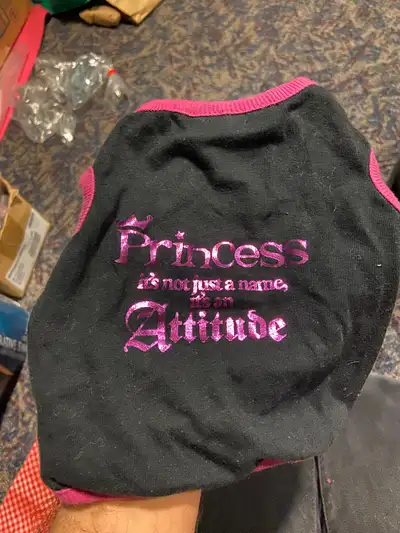 Princess attitude pink and black small dog shirt, View more