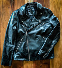 LAMARQUE Black Leather Biker Jacket