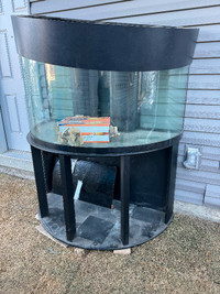 Oceanic 144 gallon half cylinder fish tank w/ stand