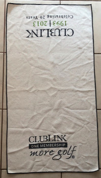ClubLink Golf Towel:  Celebrating 20 Years - 1993-2013 ; Unused