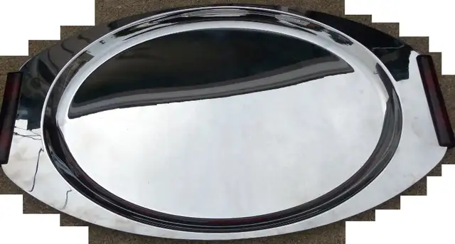 vintage Serving plate, chrome, $25