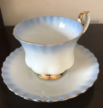 Royal Albert “ Rainbow “ series blue tea cup with saucer, View more