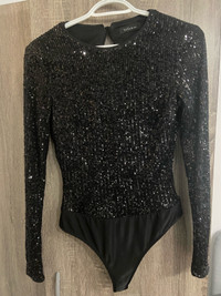 Ya Ya & Co. Black Sparkly Bodysuit (size M) 