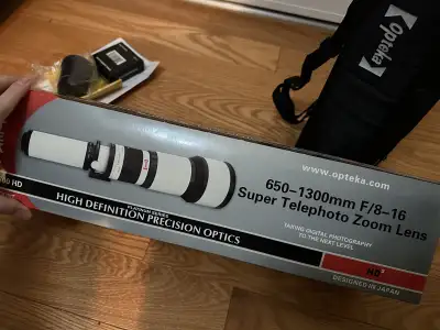 Opteka 650 - 1300mm f8-16 lens Canon Eos, View more