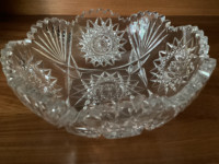 Crystal bowl, beautiful pattern, fine quality, 8.25 in. diameter