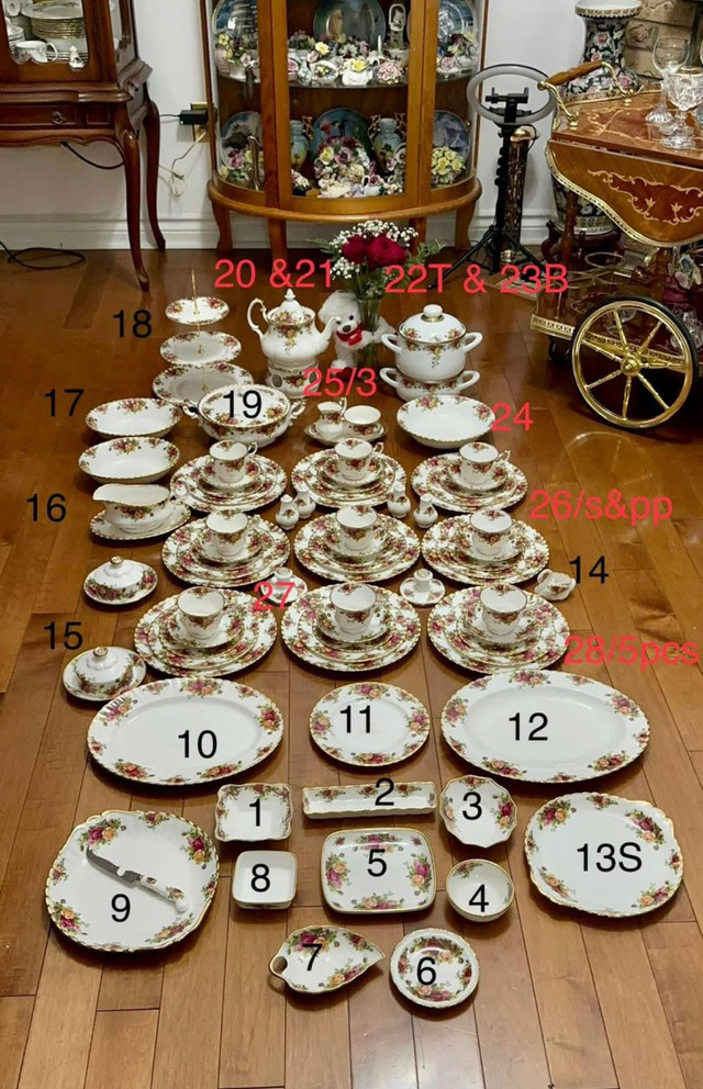 Huge dinner set for 6 or 12 or sell individual piece Royal Alber in Kitchen & Dining Wares in Hamilton