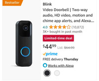 Blink Doorbell Camera with sync model 2 & blink storage