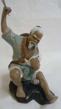 Antique Chinese Shiwan Mudman Fisherman