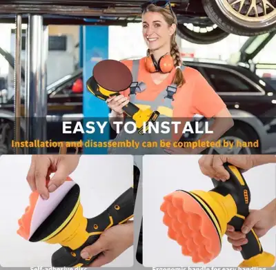 $60 Car Buffer Polisher Cordless Compatible with Dewalt 20V Battery, 6 Inch Auto Polishing Machine w...