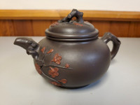 Japanese Volcanic Ash Clay Teapot Antique Triple Stamped 