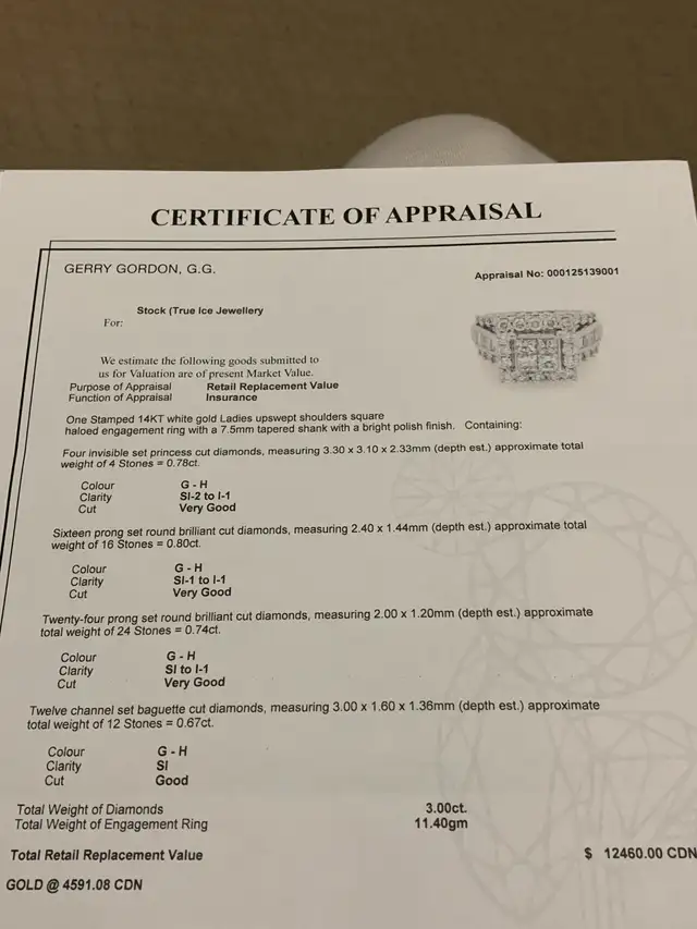 14k white gold ladies haloed engagement ring in Jewellery & Watches in Delta/Surrey/Langley - Image 2