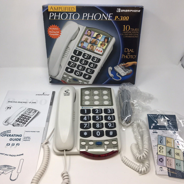 Ameriphone Amplified Photo Phone P-300 10 Times Amplification in Home Phones & Answering Machines in Cambridge