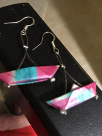 Origami sail boat earrings