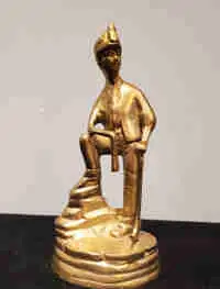 VINTAGE BRASS FIGURE OF COAL MINER, View more