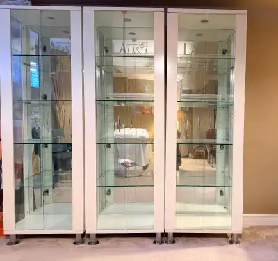 WHITE GLASS DISPLAY CABINET, View more