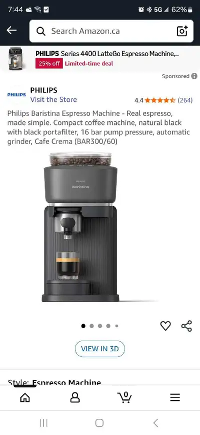 phillips  espresso machine, View more