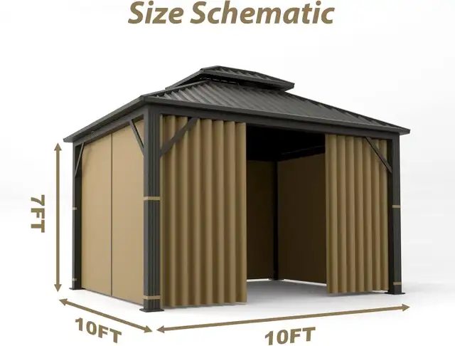 NEW IN BOX: 10x10 Gazebo Replacement Privacy Curtain in Patio & Garden Furniture in Markham / York Region - Image 3