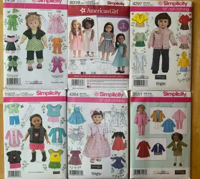 American Gir Doll Clothing Patterns 18” doll, View more