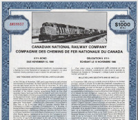 CN Rail - Canadian National Railway Company Bond Certificate