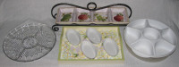 Mixed Condiment Serving Tray Sectioned Party Trays Crystal 5 Lot