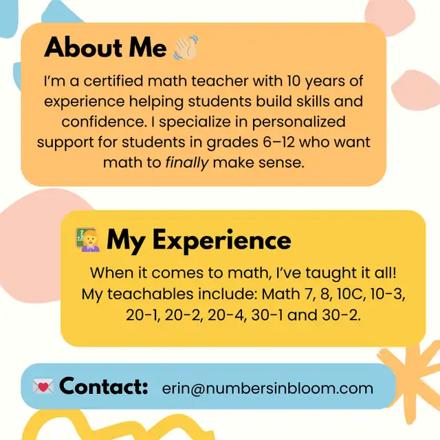 Get Math Confidence! | Gr. 6–12 Tutoring by a Certified Teacher62863722504963121