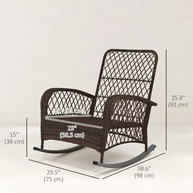 $69-$99, Outdoor Wicker Rattan Rocking Chair, Patio Rocker in Patio & Garden Furniture in Markham / York Region - Image 3