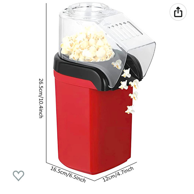 Hot Air Popcorn Maker BPA Free, Air Popper Popcorn Maker with Me in Other in Winnipeg - Image 4