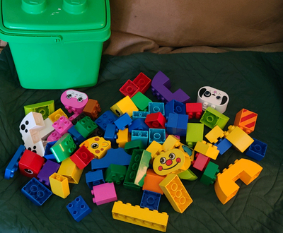 Lego Duplo bucket filled with building blocks , View more