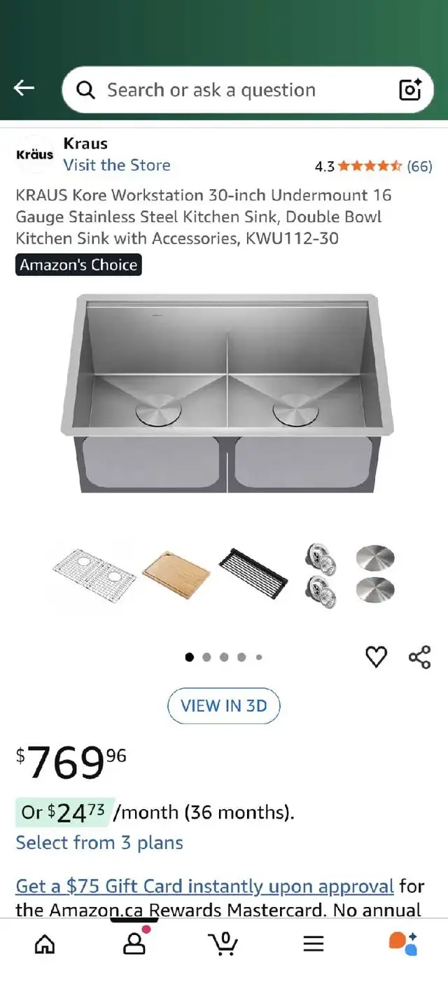 Kraus 30" undermount sink in Plumbing, Sinks, Toilets & Showers in Whitehorse - Image 2