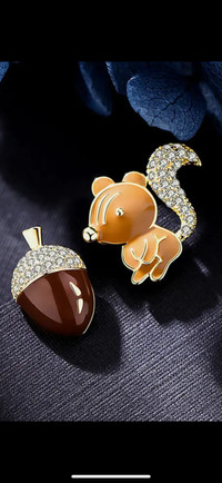 Price reduced to $15 Little Squirrel And Pine Cone Earrings,