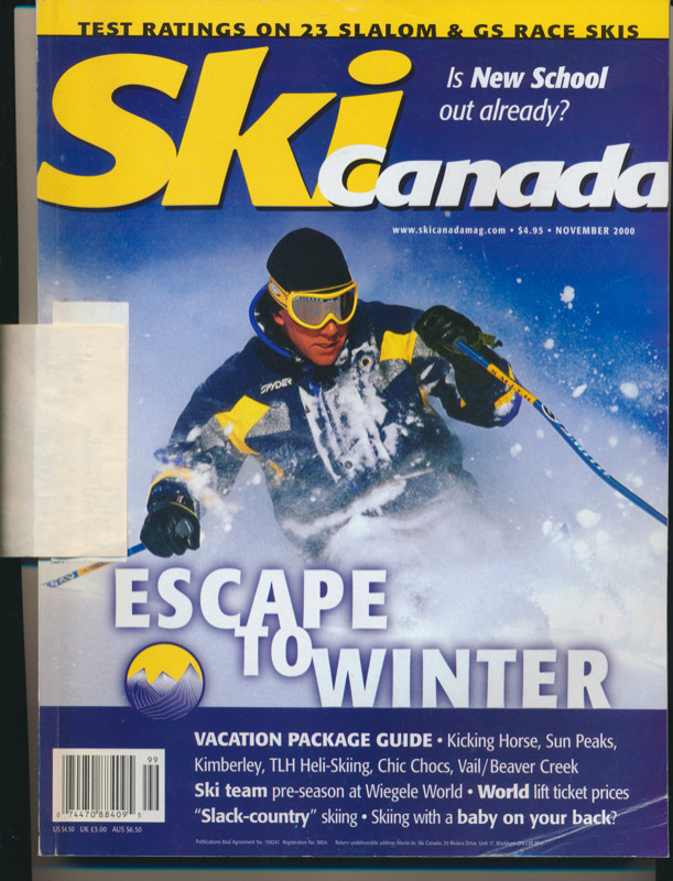 SKI CANADA MAGAZINE ISSUE NOVEMBER 2000 VOL. 29 NO. 2 in Magazines in Oakville / Halton Region