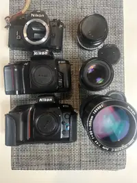 Nikon film cameras and lenses 