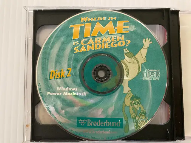 Where In Time Is Carmen Sandiego CD-ROM Windows & MAC  2 discs in Software in Edmonton - Image 3