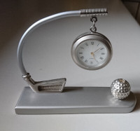 Vintage Rare Key Man Engravables Pewter Desk Clock
