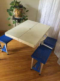 Folding bench picnic table -portable