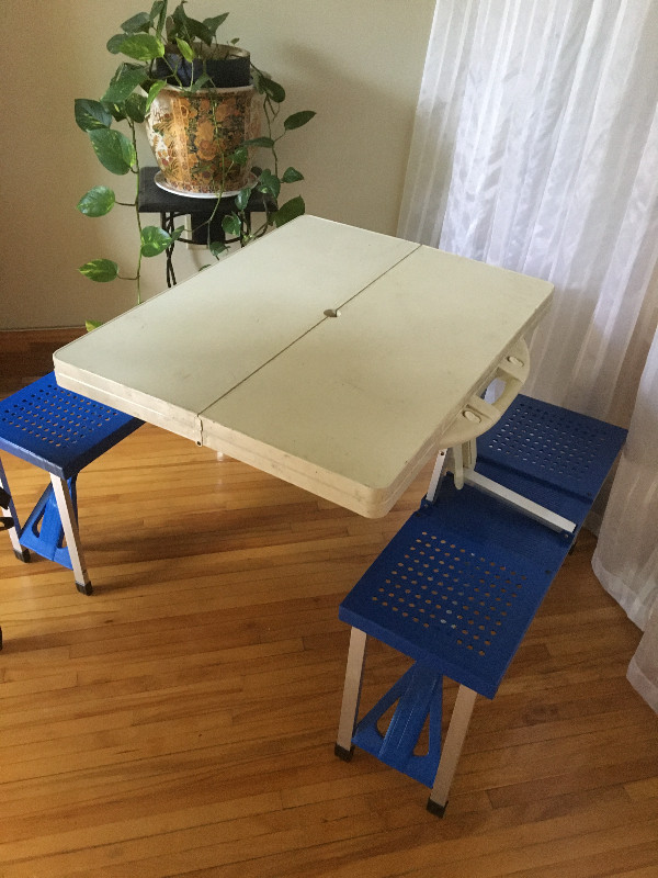 Folding bench picnic table -portable dans Mobilier pour terrasse et jardin  à Ville de Montréal