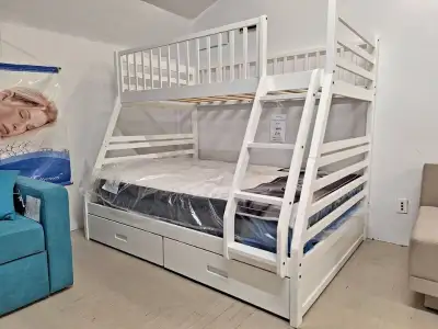 Brand new single over double storage bunk bed, Cash on delivery., View more