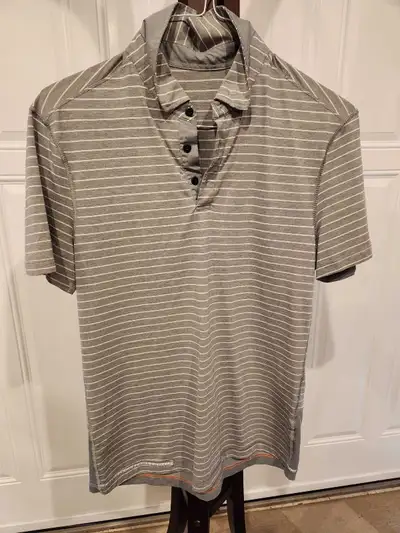 Lululemon Men's Grey 7 White Golf Shirt / Polo Large, View more