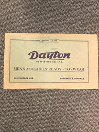 VINTAGE WINNIPEG ADVERTISING DAYTON OUTFITTING DAYTON’S 1940s