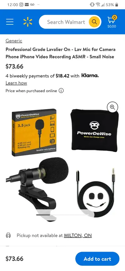 Lav Mic for Camera Phone, View more