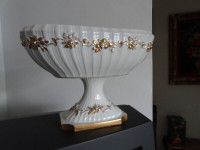 Vintage VASE, PORCELAIN Vase, White And Gold Table Décor