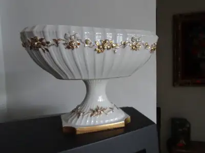 Vintage VASE, PORCELAIN Vase, White And Gold Table Décor, View more