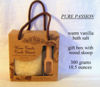 PURE PASSION, bath salts warm vanilla, 300g, wood scoop Gift box