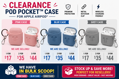 PodPocket™ Case for Apple AirPods come in Pink, Grey and Black, View more