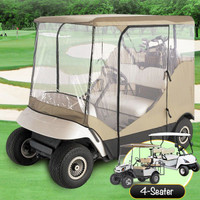 Waterproof Superior Beige And Transparent Golf Cart Cover