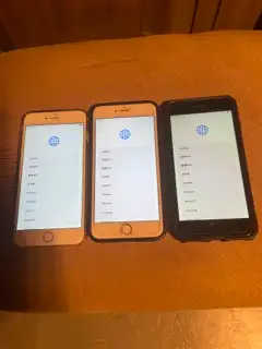 For sale are three iphones: 6S, 6S, 8. All of them have a screen protector and a hard case. Unlocked...